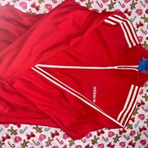 Adidas Vibrant Red Jacket with Blue Tag